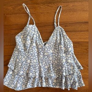 Blue and White trendy  Women's Top
